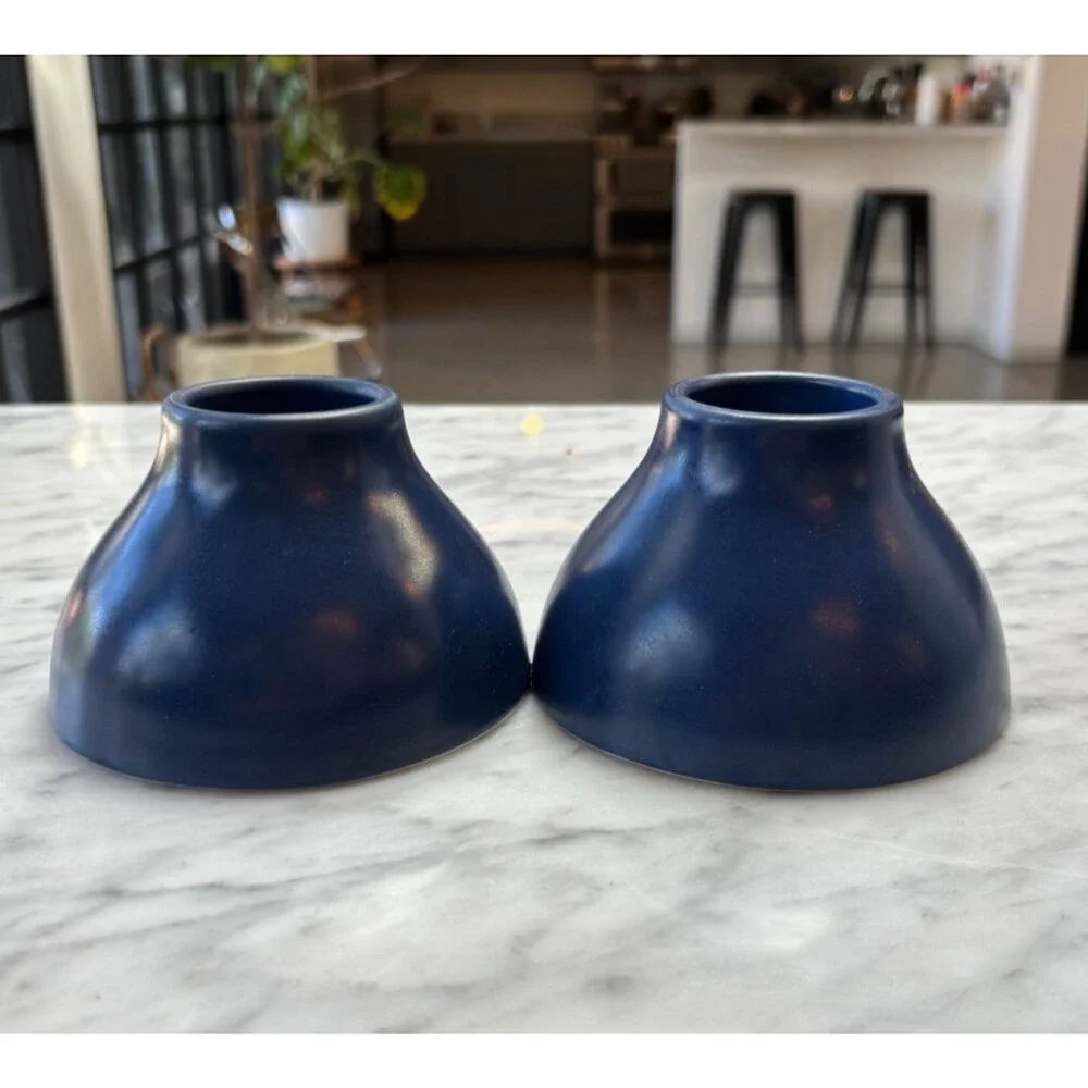 Vintage IKEA Blue Ceramic Tealight Candle Holder 18431 2003 Modern Home Decor
